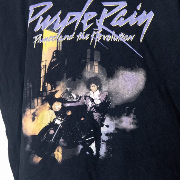 Prince Purple Rain Unisex T-Shirt Soft Grunge 80s Funk Vibe Black Cotton Size M - Picture 3 of 4